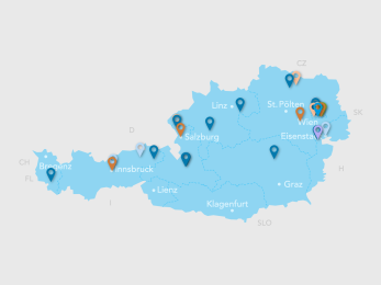 Screenshot der interaktiven Karte mit Standorten